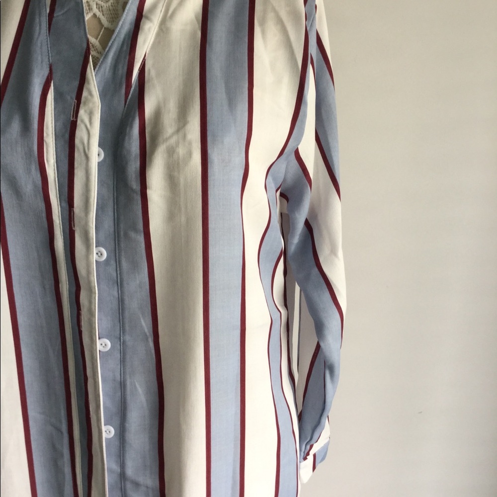 BOUTIQUE Striped  Full Length Blue White Kimono - Picture 4 of 4